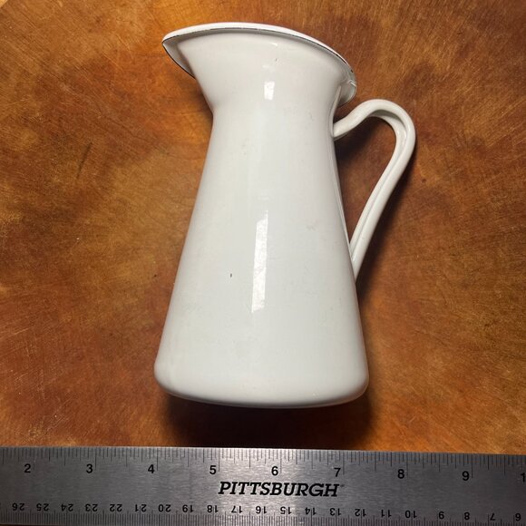 White Farmhouse Ceramic Pitcher - Picture 4 of 9